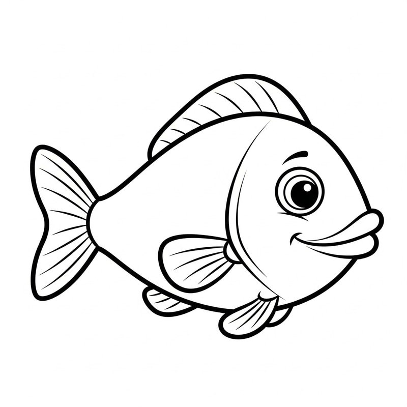 Classic Playful Fish Illustration for Kids Coloring Classic Playful Fish Illustration for Kids Coloring