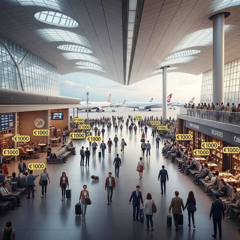 Luxurious Airport Scene - 1000 Euro Value Luxurious Airport Scene - 1000 Euro Value