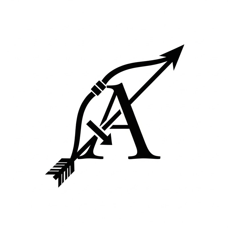 Sagittarius Bow and Arrow with Integrated 'A'