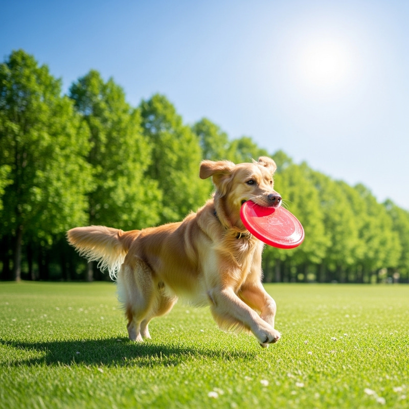 Golden Retriever Dog Playing in the Park