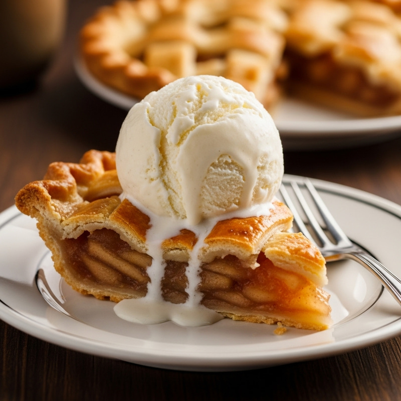 Delicious $1 Dessert: Homemade Apple Pie with Ice Cream Delicious $1 Dessert: Homemade Apple Pie with Ice Cream