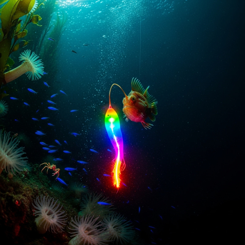 Ethereal Anglerfish Bioluminescence in the Obsidian Depths Ethereal Anglerfish Bioluminescence in the Obsidian Depths