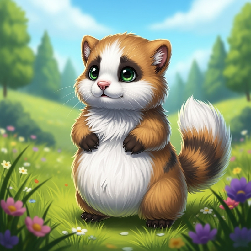 Cute Furry Animal with Green Eyes in Natural Setting Cute Furry Animal with Green Eyes in Natural Setting