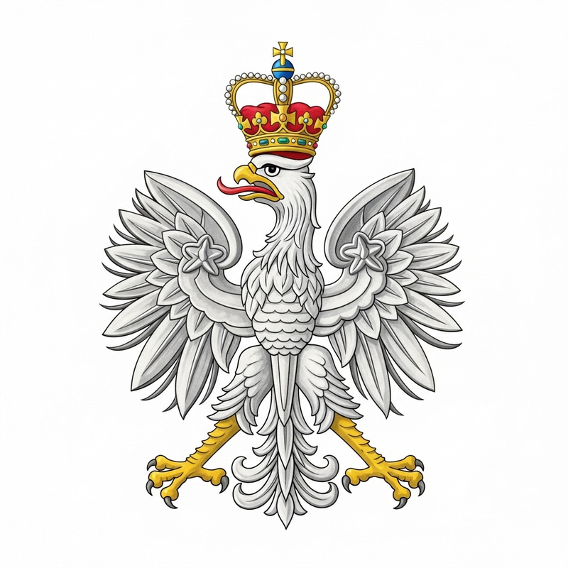 Polish Eagle with Crown: National Emblem Illustration Polish Eagle with Crown: National Emblem Illustration