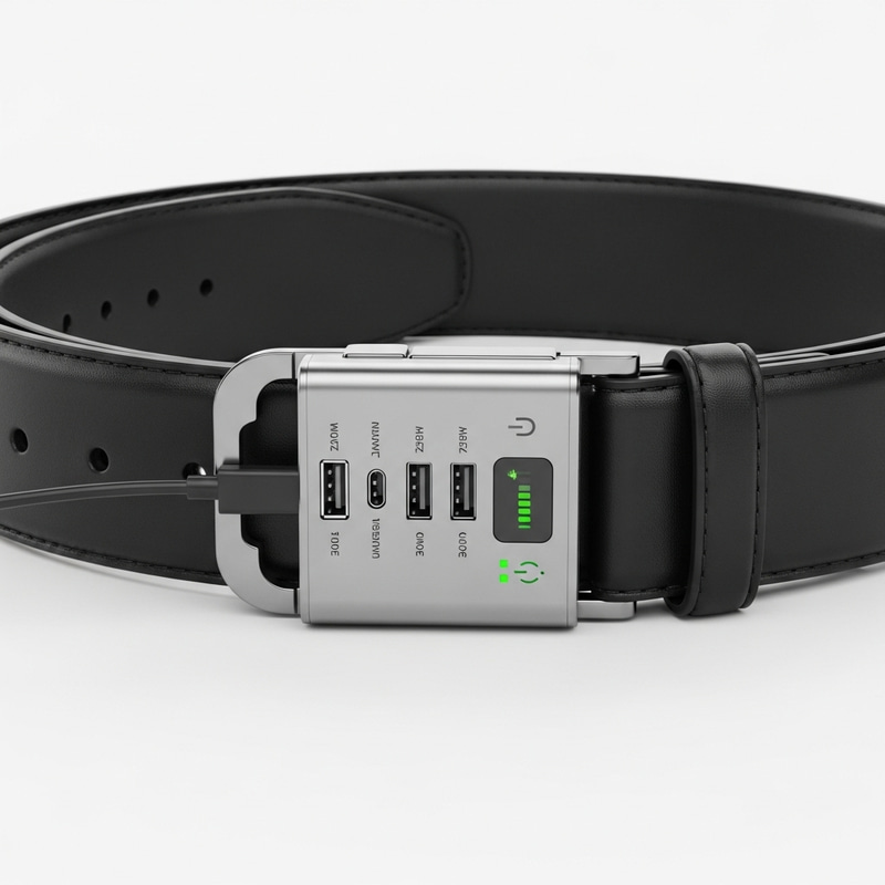 Stylish Rechargeable Belt with Detachable Power Hub