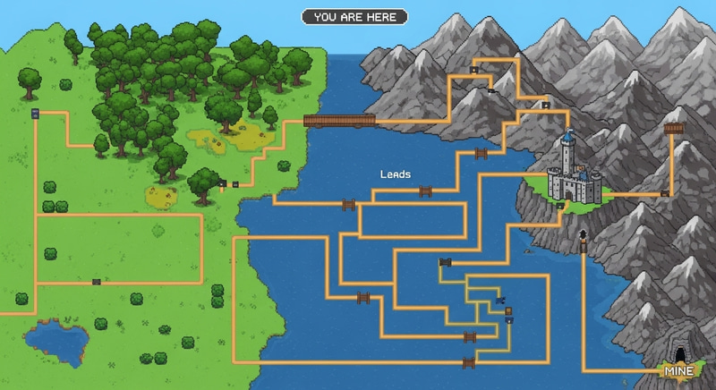 Pixelated Adventure Map: Discover the Enchanted Realm in Pixel Art Pixelated Adventure Map: Discover the Enchanted Realm in Pixel Art