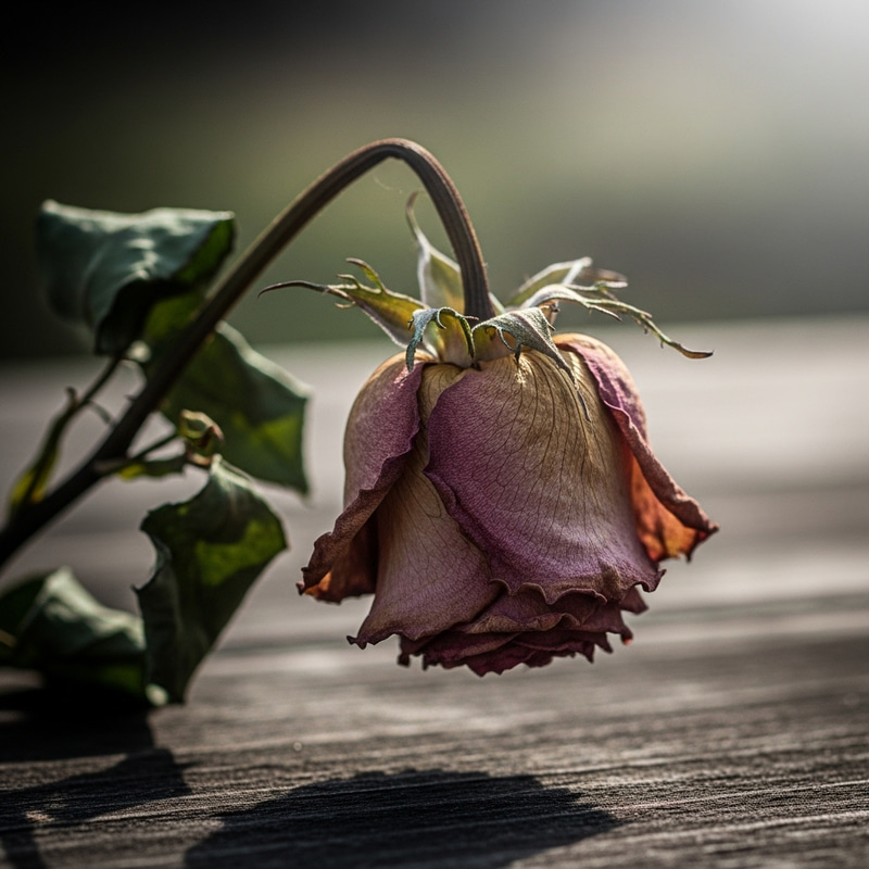 Withered Rose - Symbol of Loss in the Center Withered Rose - Symbol of Loss in the Center
