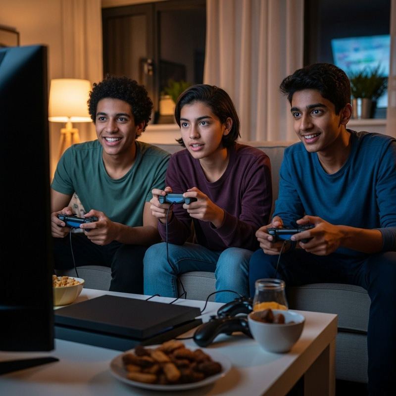 Teens Gaming Together: PS4 Fun at Home Teens Gaming Together: PS4 Fun at Home
