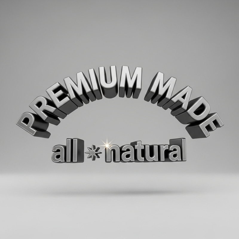 Premium Quality 3D Rendered 'Premium Made' Arch and 'All Natural' Star Premium Quality 3D Rendered 'Premium Made' Arch and 'All Natural' Star