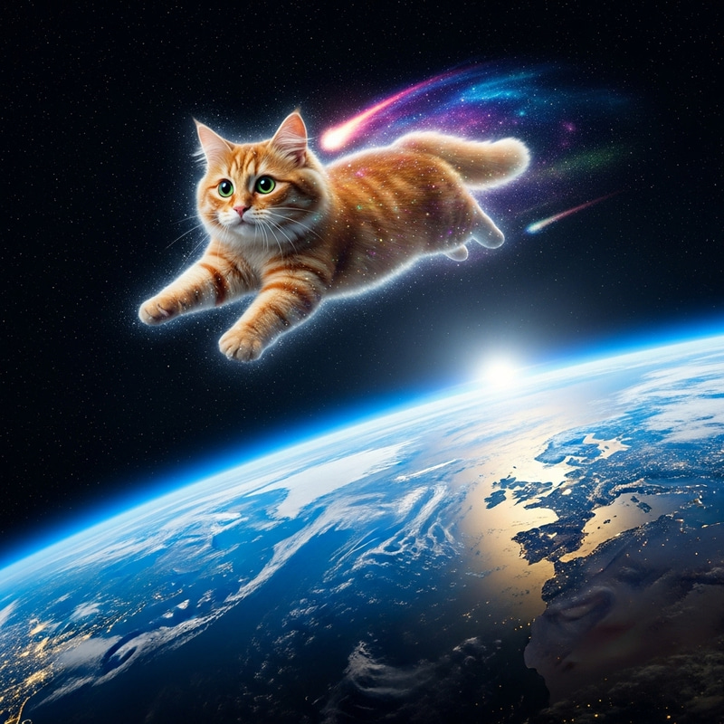 Cat Flying Around the World - Amazing Image Cat Flying Around the World - Amazing Image