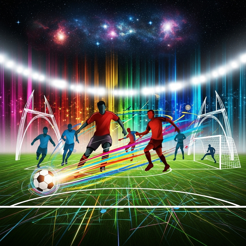 Abstract Cosmic Soccer | Multicolored Energy Amorphous Shapes Abstract Cosmic Soccer | Multicolored Energy Amorphous Shapes