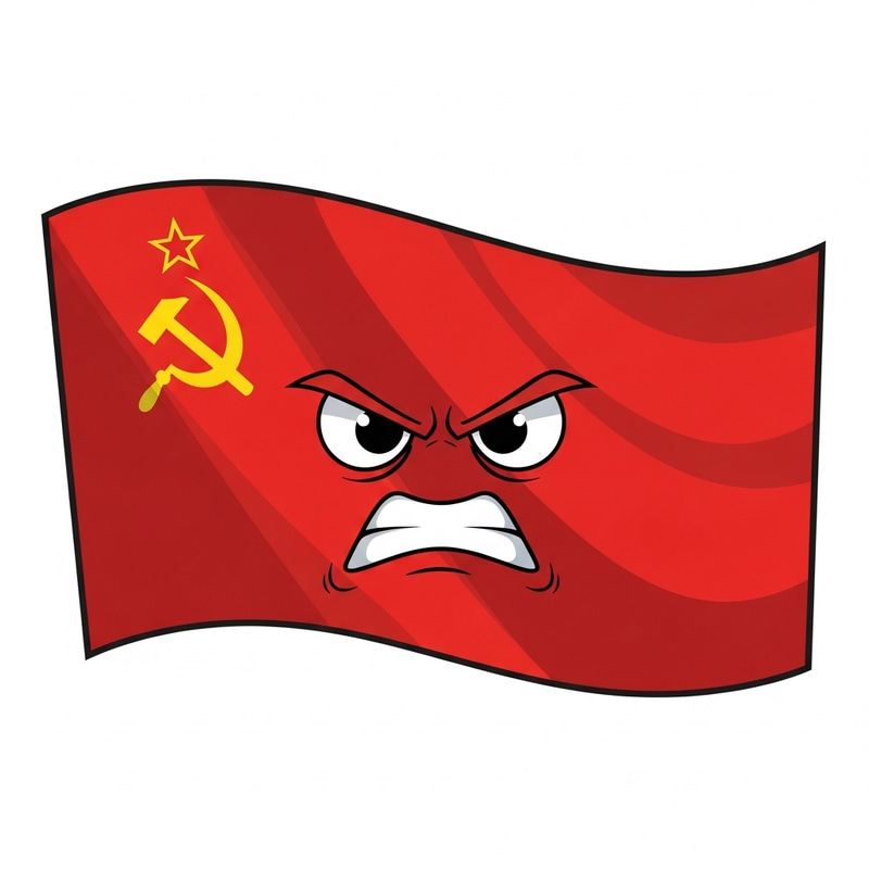 Furious USSR Flag with Anger Furious USSR Flag with Anger