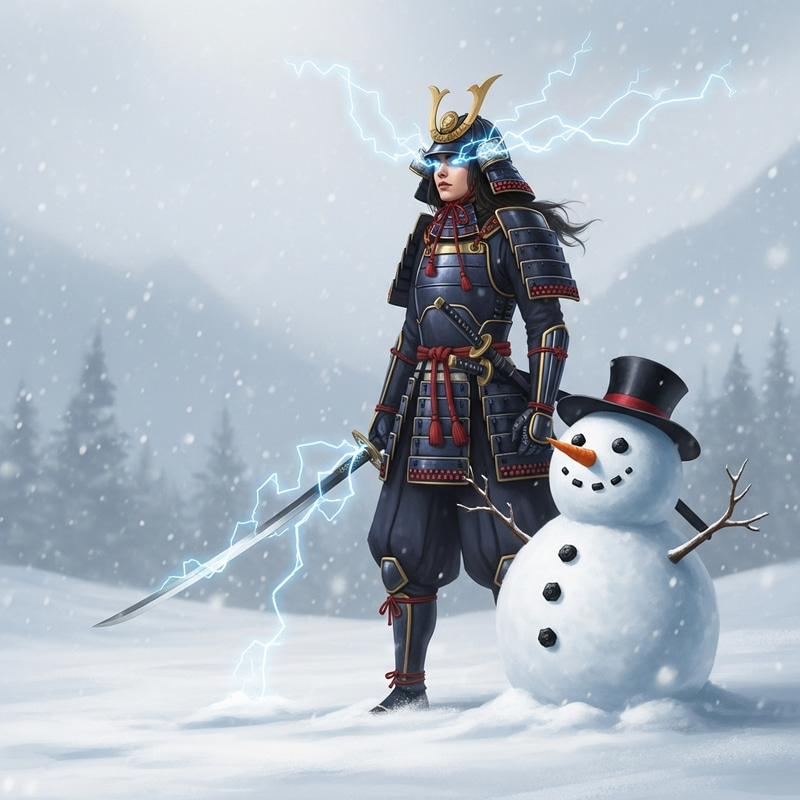 Samurai General and Snowman in Thunder Crux Samurai General and Snowman in Thunder Crux