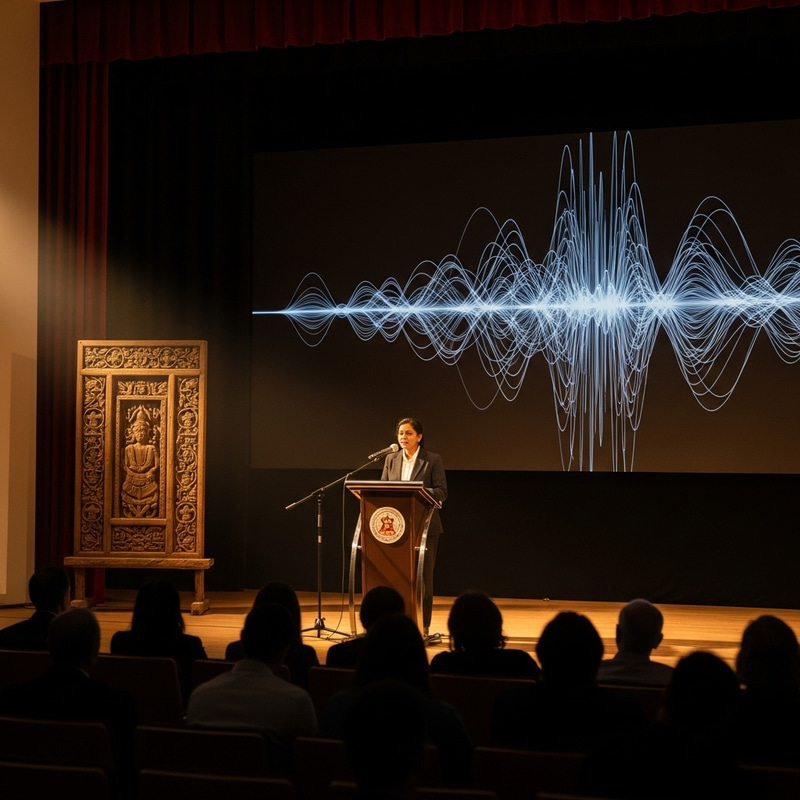 Embodying Eloquence: Captivating Speech in a Sunlit Auditorium