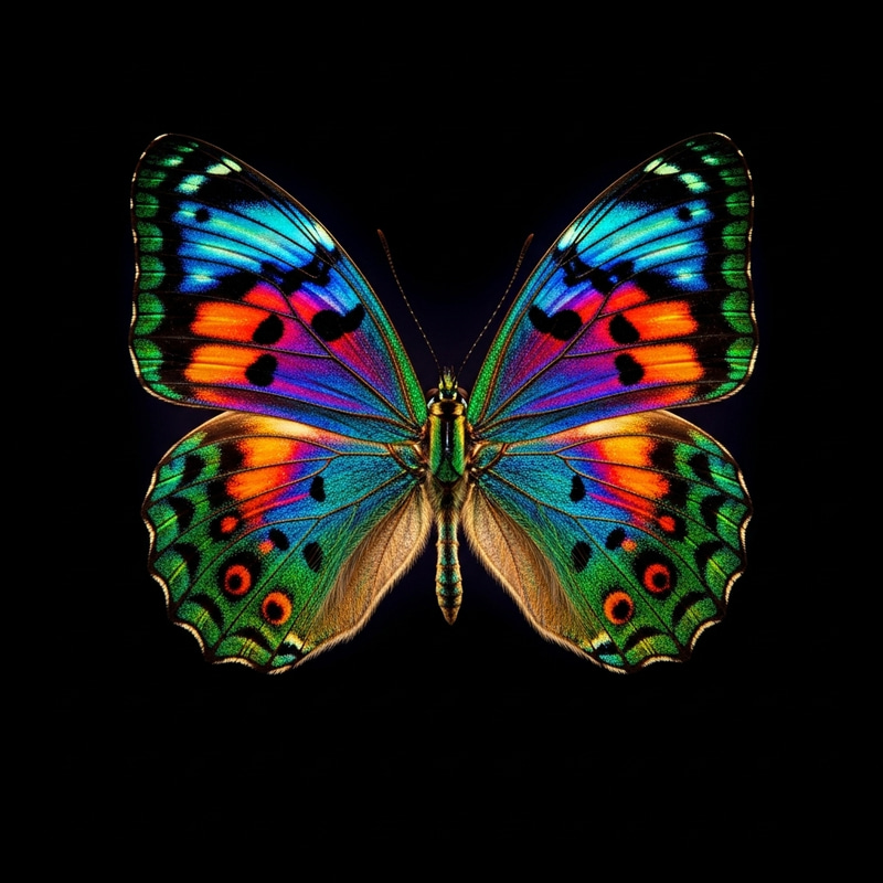 Vibrant Butterfly on Dark Background Vibrant Butterfly on Dark Background