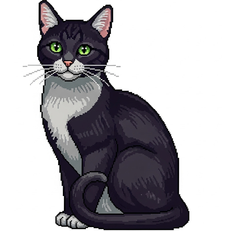 Pixelated Cat Image Pixelated Cat Image