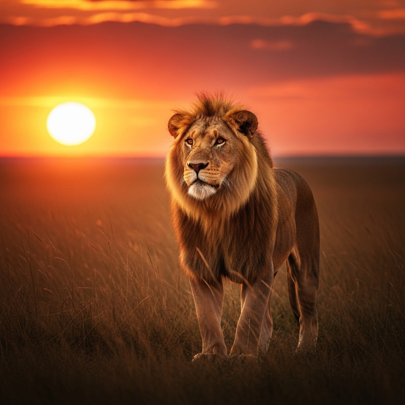 Majestic Lion in African Savannah | Stunning Wildlife Majestic Lion in African Savannah | Stunning Wildlife