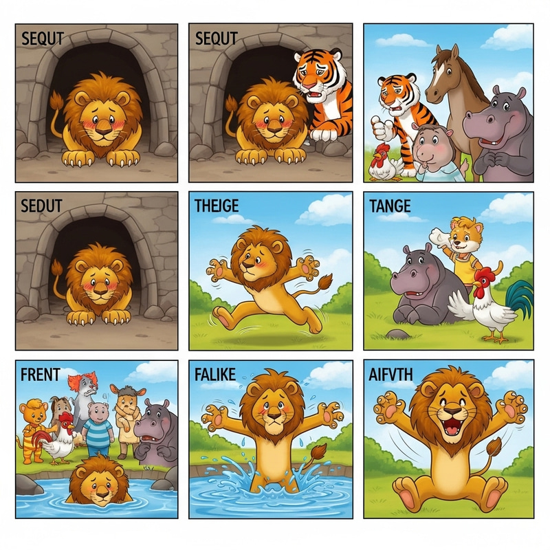 Shy Lion's Transformation: Animated Tale of Overcoming Shyness Shy Lion's Transformation: Animated Tale of Overcoming Shyness