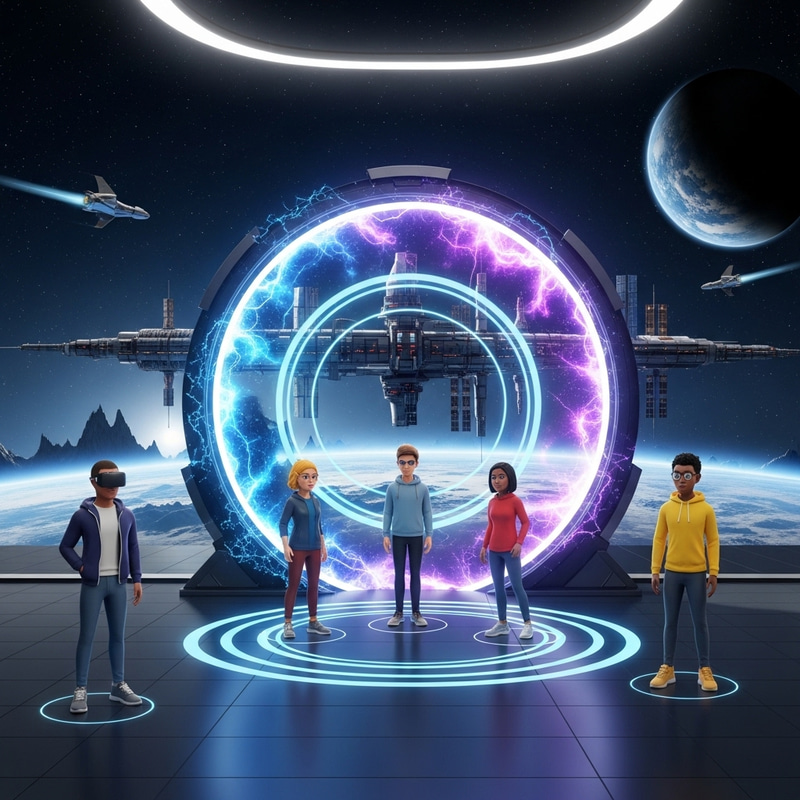 Step into the Futuristic Space Portal: Virtual Reality Store Experience Step into the Futuristic Space Portal: Virtual Reality Store Experience