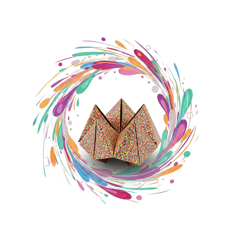 Colorful Origami Fortune Abstract Art