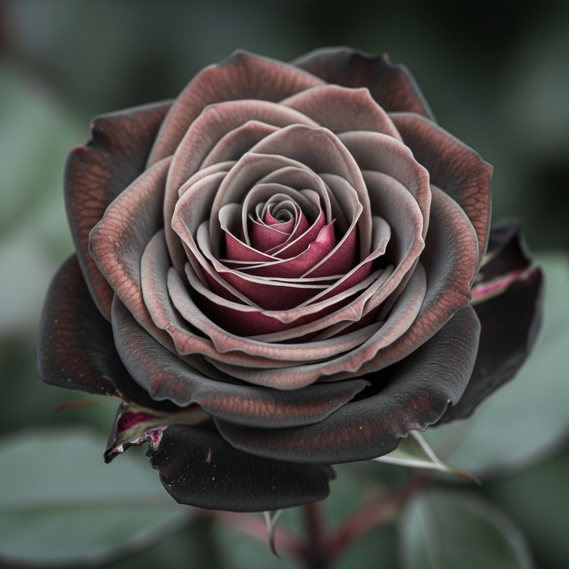 Enchanting Black Rose in Full Bloom