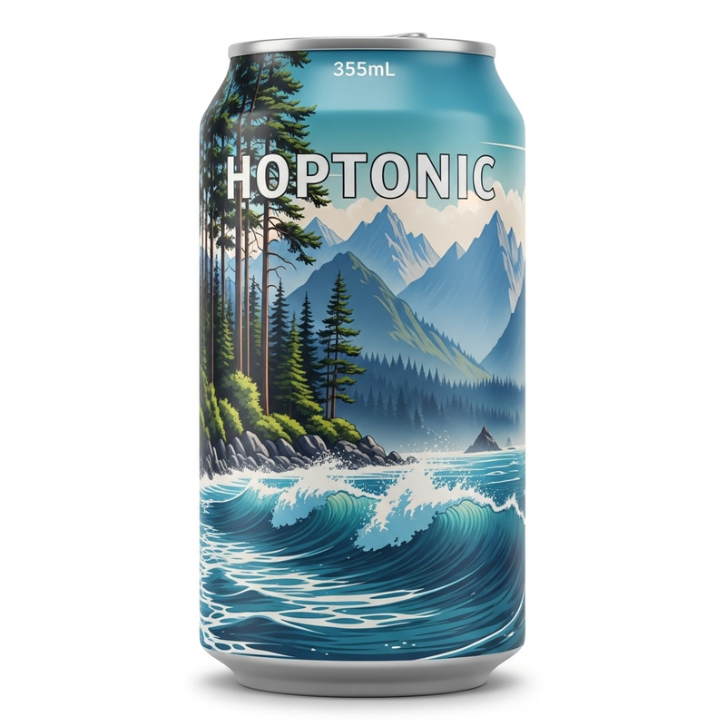Hoptonic 355ml Beer Can Label Design | Natural Scene Hoptonic 355ml Beer Can Label Design | Natural Scene