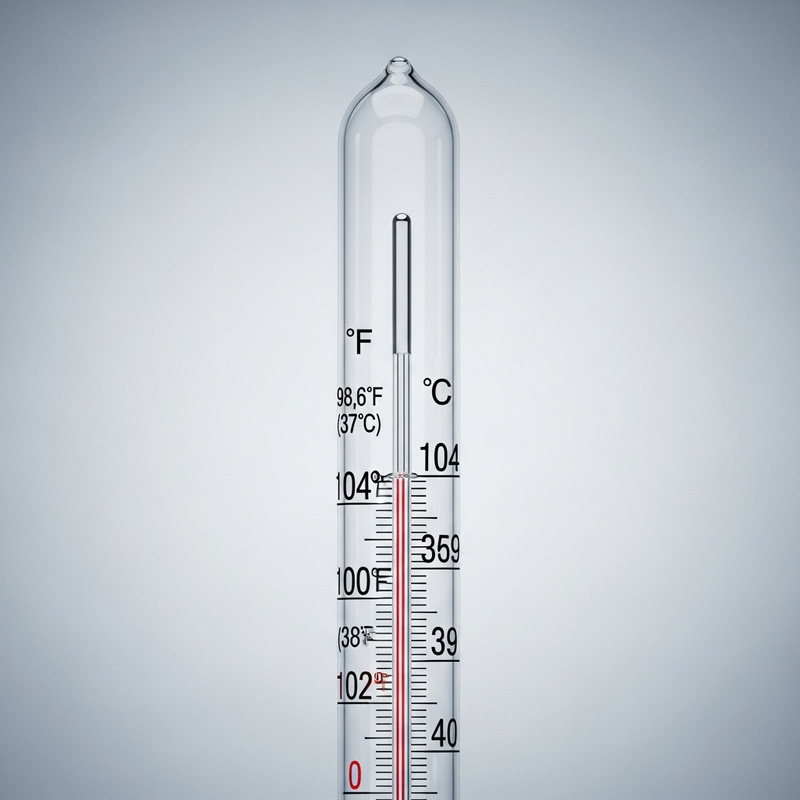 Severe Fever Temperature on Classic Mercury Thermometer Severe Fever Temperature on Classic Mercury Thermometer
