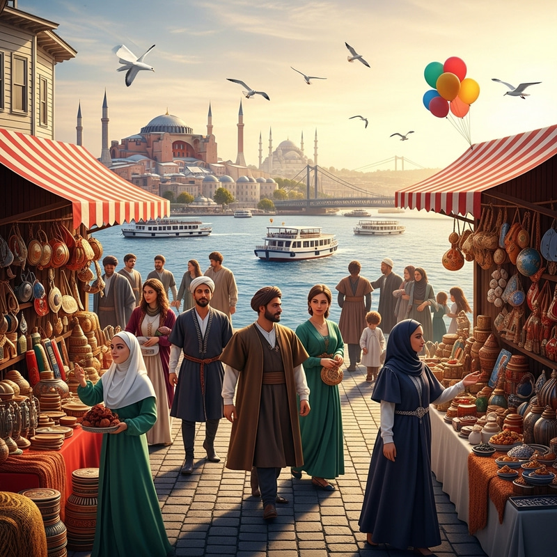 Cultural Diversity in Istanbul Marketplace Scene | Landmarks View Cultural Diversity in Istanbul Marketplace Scene | Landmarks View