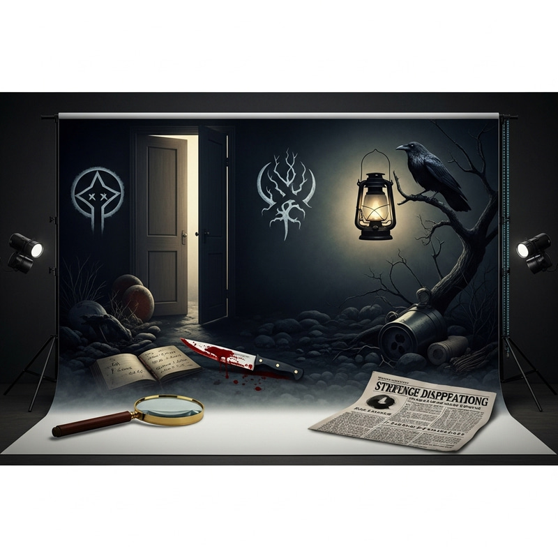 Haunting Horror Crime Stories Studio Backdrop - Eerie