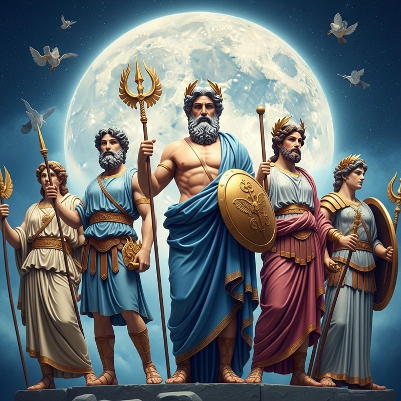 Majestic Gods of Olympus: Divine Figures in Vibrant Art Majestic Gods of Olympus: Divine Figures in Vibrant Art