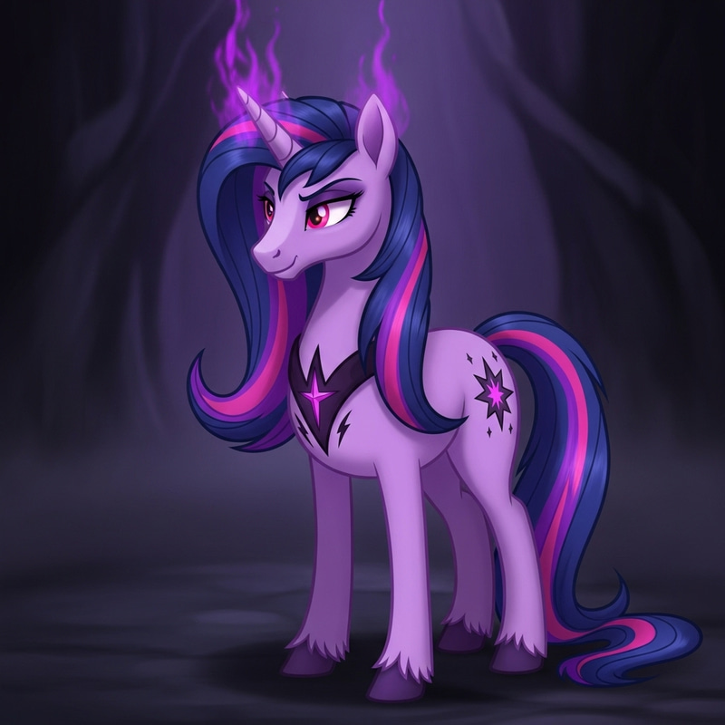 Malevolent Twilight Sparkle: Sinister Unicorn with Dark Aura Malevolent Twilight Sparkle: Sinister Unicorn with Dark Aura