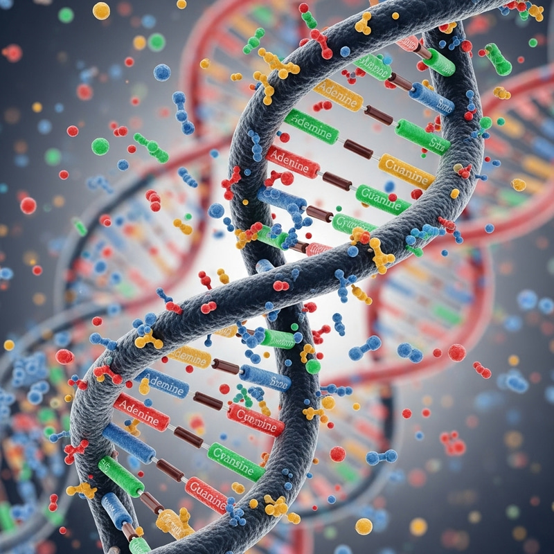 DNA Sequencing: Abstract Representation of Double Helix Structure