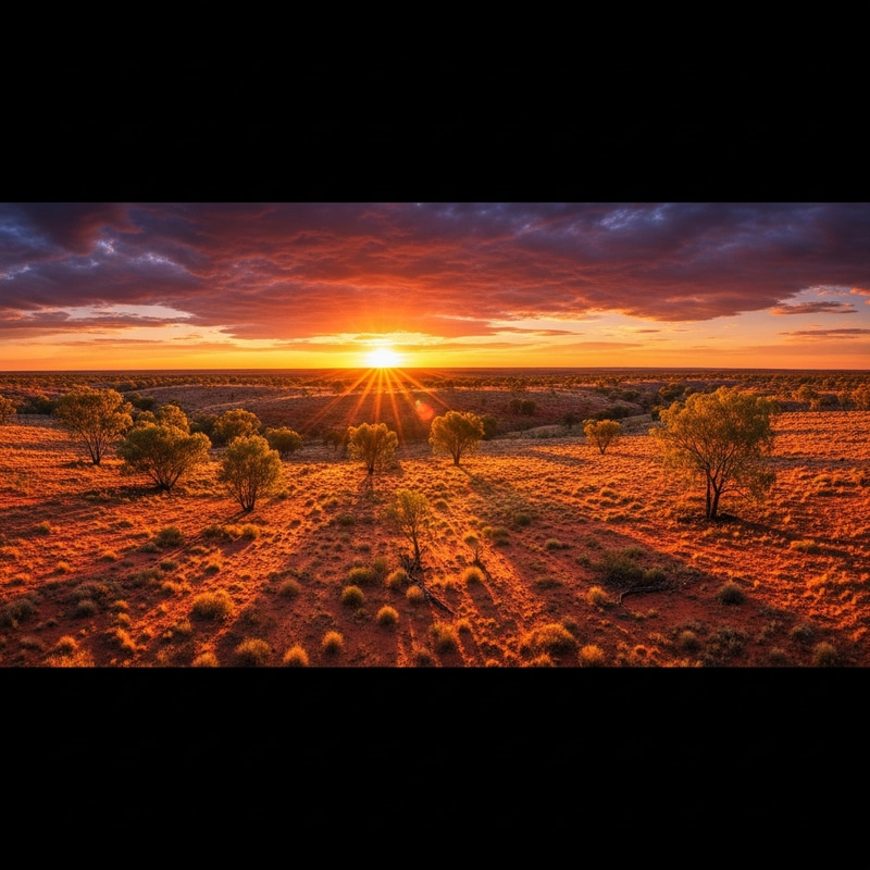 Breathtaking Australian Outback Sunset Landscape in Vibrant 8K Detail Breathtaking Australian Outback Sunset Landscape in Vibrant 8K Detail