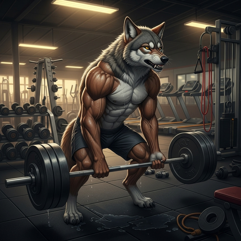 Wolf in the Gym: A Muscular Fitness Icon Wolf in the Gym: A Muscular Fitness Icon