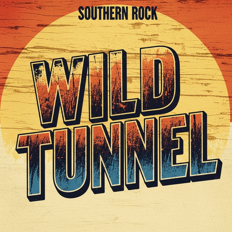 Vintage Southern Rock Text-Based Logo Design | 'Wild Tunnel'