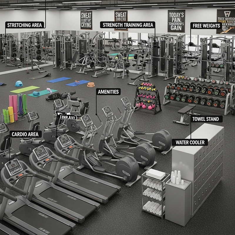 Explore Our Labeled Gym Areas for Fitness Success Explore Our Labeled Gym Areas for Fitness Success