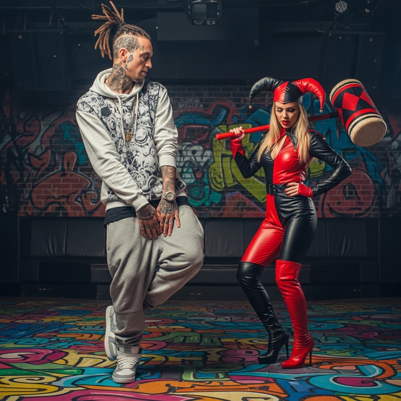 Canserbero Dancing with Harley Queen in Urban Hip-Hop Canserbero Dancing with Harley Queen in Urban Hip-Hop