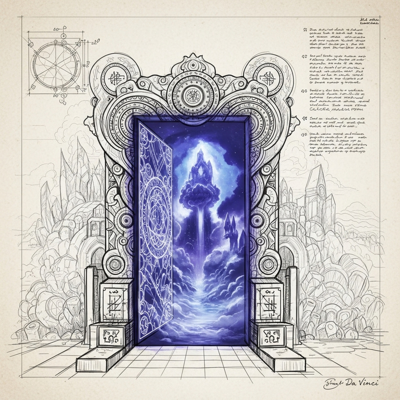 Ethereal Portal to Mana Dimension | Da Vinci Style Concept Art Ethereal Portal to Mana Dimension | Da Vinci Style Concept Art