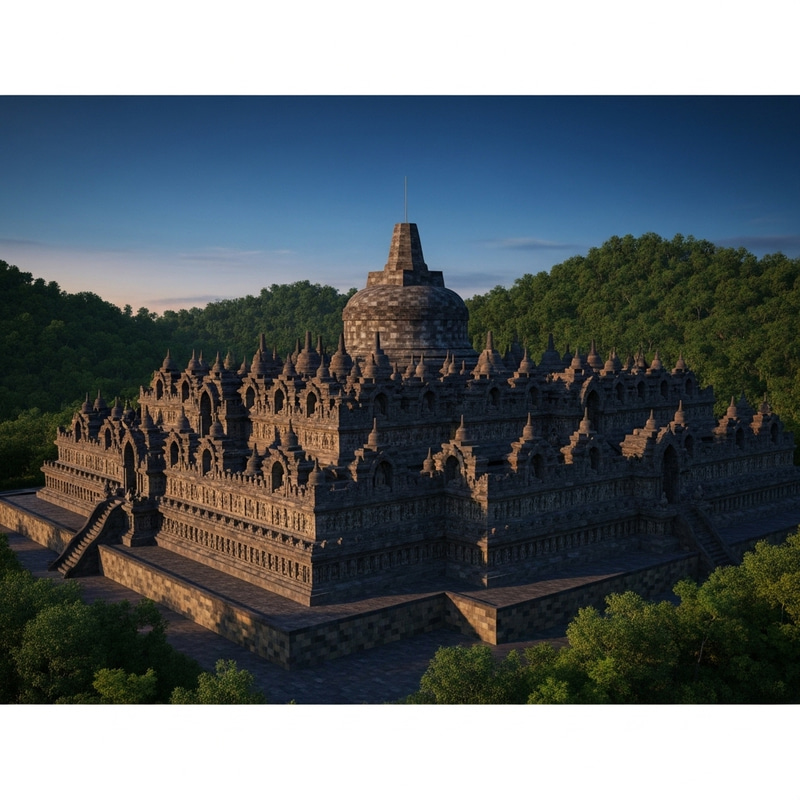 3D Model of Borobudur Temple - Stunning Buddhist Architecture