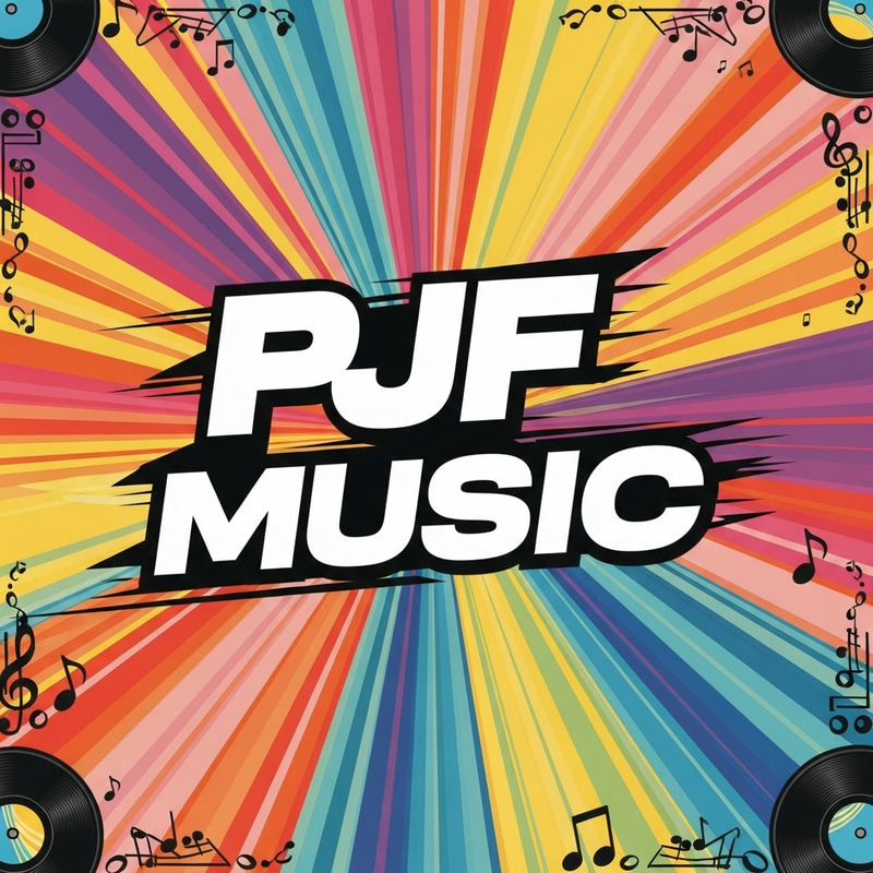 PJF Music Album Cover | Colorful & Vintage Design PJF Music Album Cover | Colorful & Vintage Design