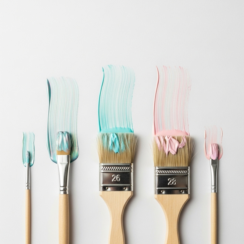 Captivating Paintbrush Streaks on White Background