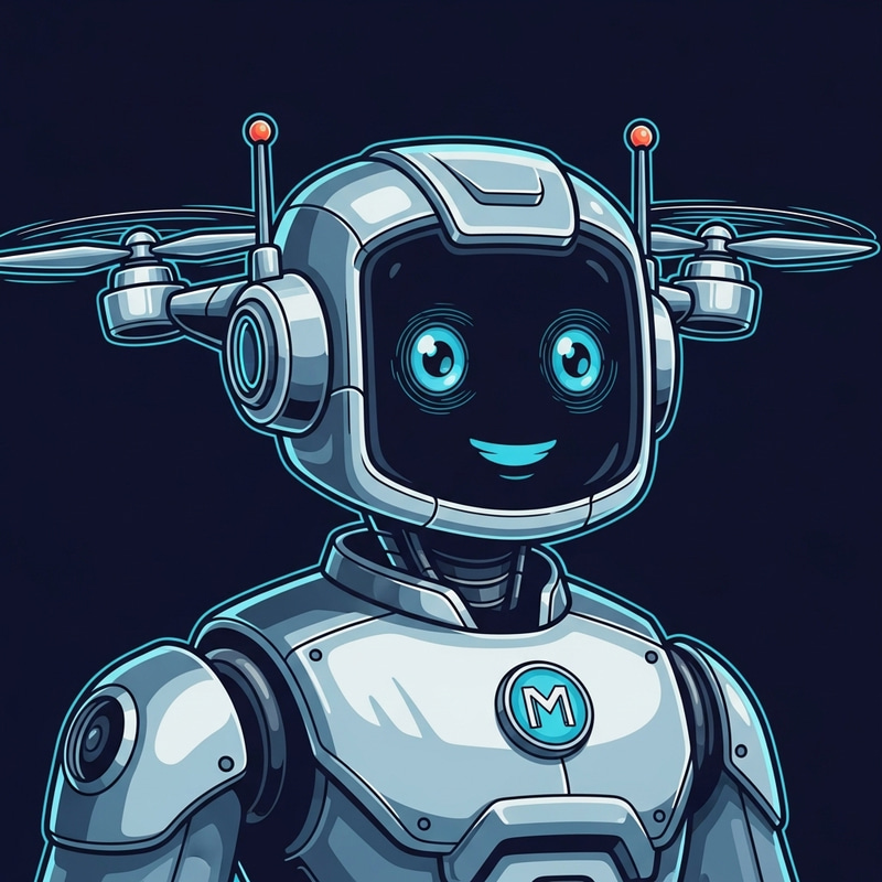 Friendly Robot Mascot for Security Drones Friendly Robot Mascot for Security Drones