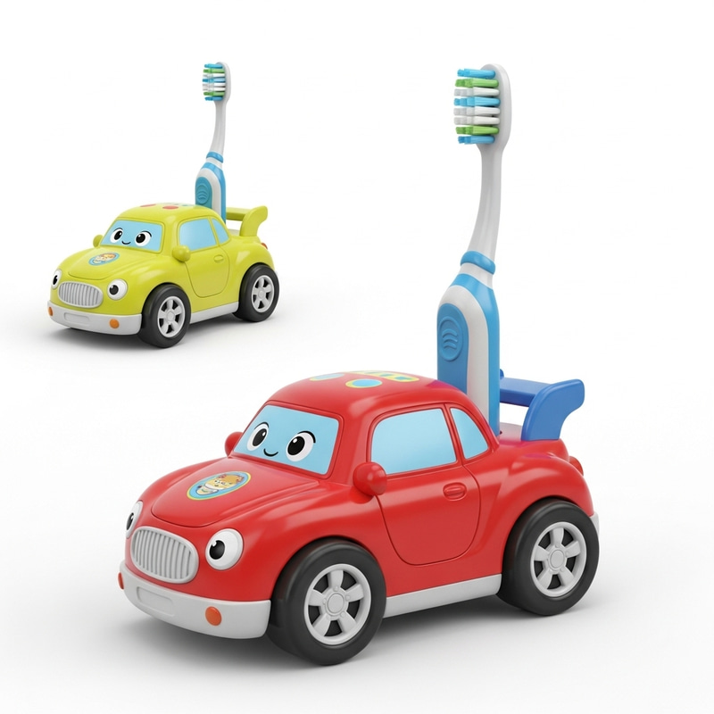 Vibrant Children's Toothbrush: Transforming Car Toy Design Vibrant Children's Toothbrush: Transforming Car Toy Design