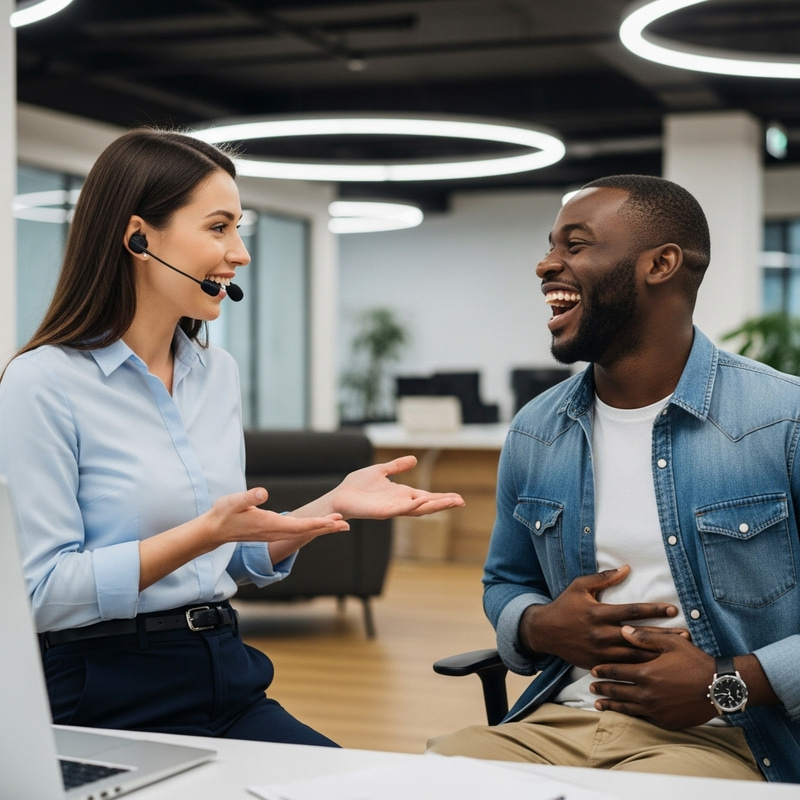 Lighthearted Customer Service: Smile and Laughter Lighthearted Customer Service: Smile and Laughter