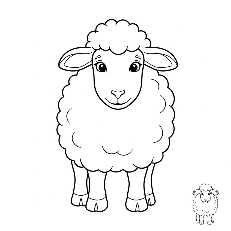 Simple & Cute Sheep Coloring Page for Toddlers
