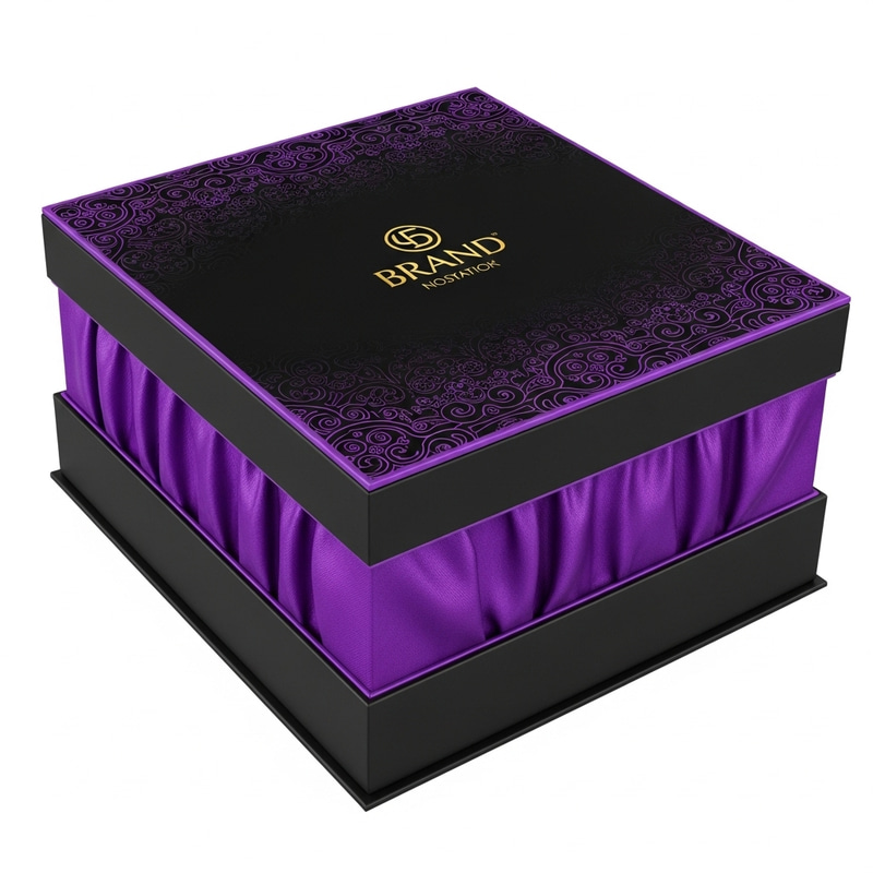 Luxurious Black & Purple Sanitary Pad Packaging Box