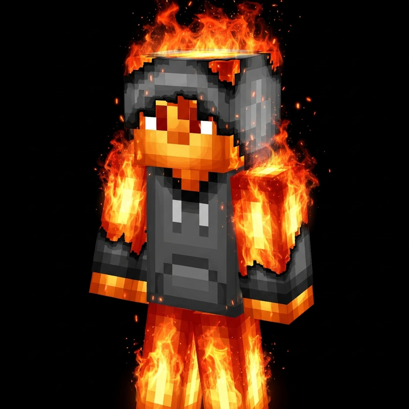 Fire Boy Minecraft Skin - Hoodie Custom Design