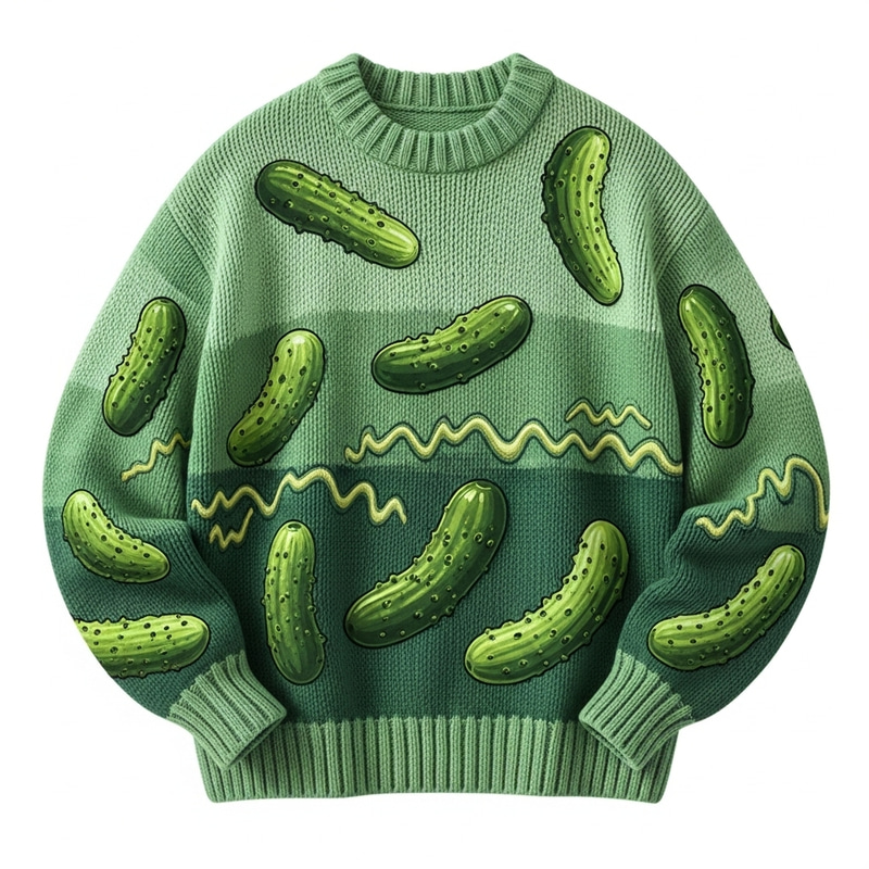 Playful Pickle Sweater | Green Shades