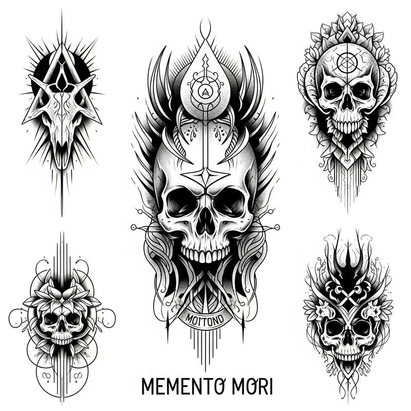 Powerful Memento Mori Tattoo Design | Symbolizing Reflection & Mortality Powerful Memento Mori Tattoo Design | Symbolizing Reflection & Mortality