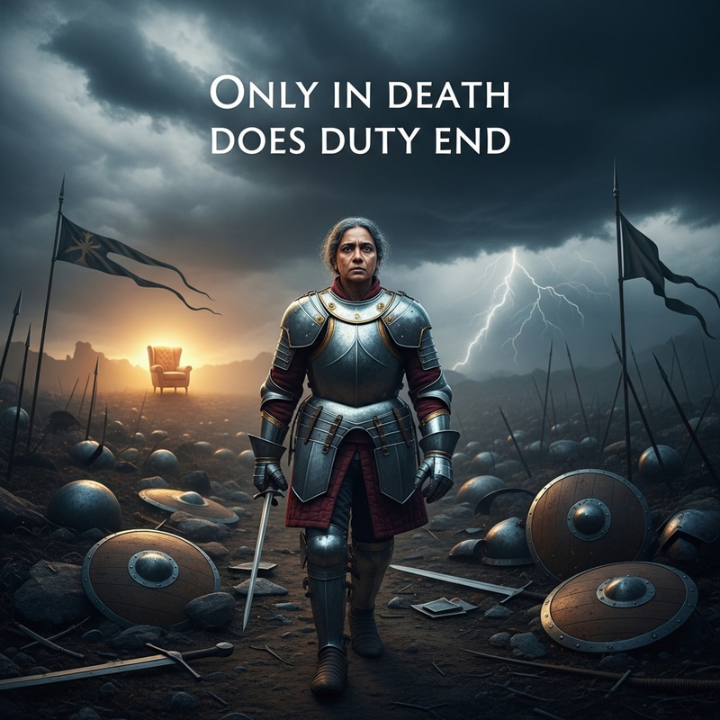 Only in Death Does Duty End - Symbolic Scene on the Battlefield Only in Death Does Duty End - Symbolic Scene on the Battlefield